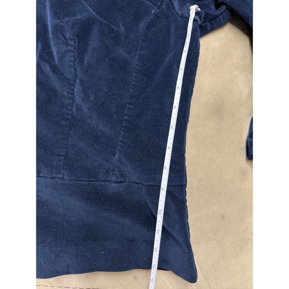 Vintage Talbots Blue Equestrian Velvet Flare Waist Short Button Jacket. Sz 14 - Picture 9 of 12